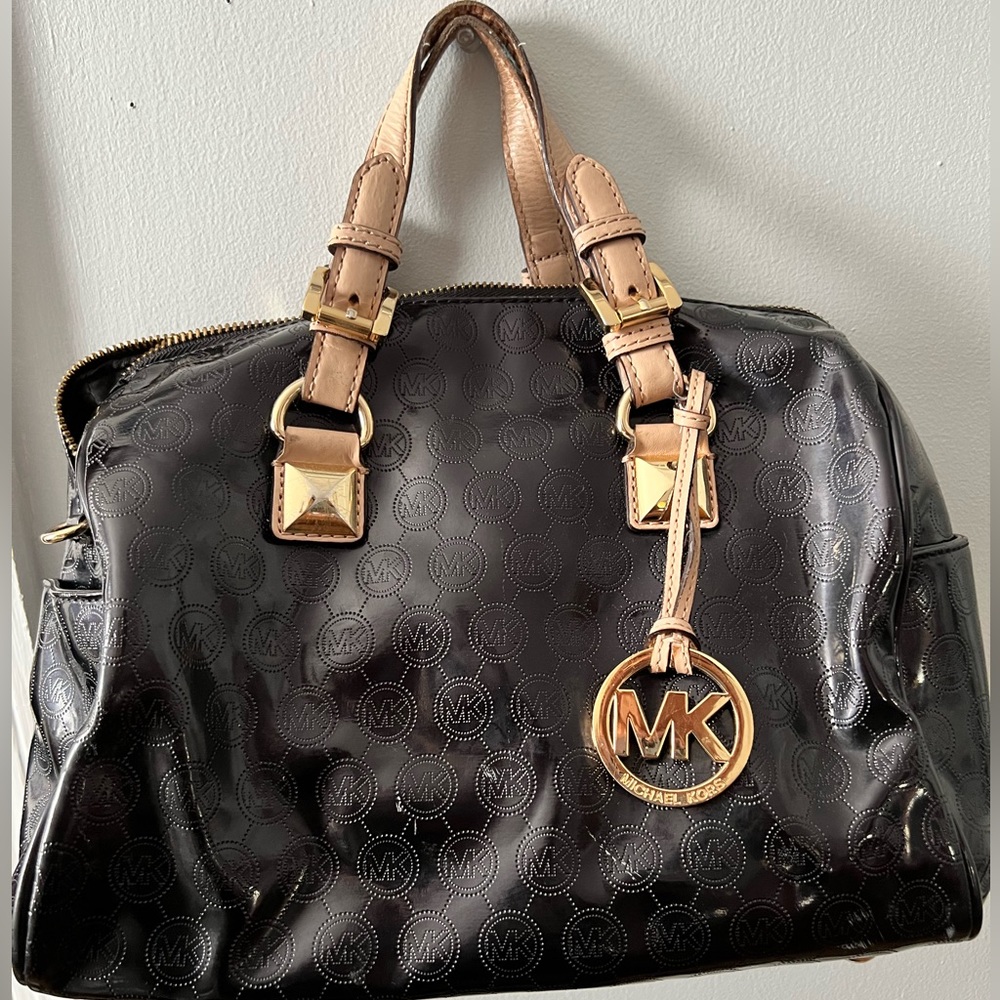 Michael Kors shiny satchel handbag
